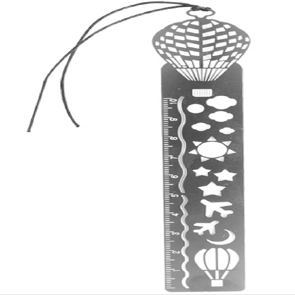 수험생공부 스텐책갈피길이측정자 도형그림 10cm 선택4종 새장 벌룬 회전목마 어항 1개