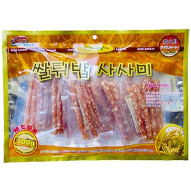 Dfav 강아지 영양 간식 쌀튀밥 스틱사사미 500g