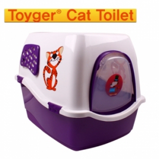Dfav 산시아 고양이 배변 토이거 돔 화장실 퍼플