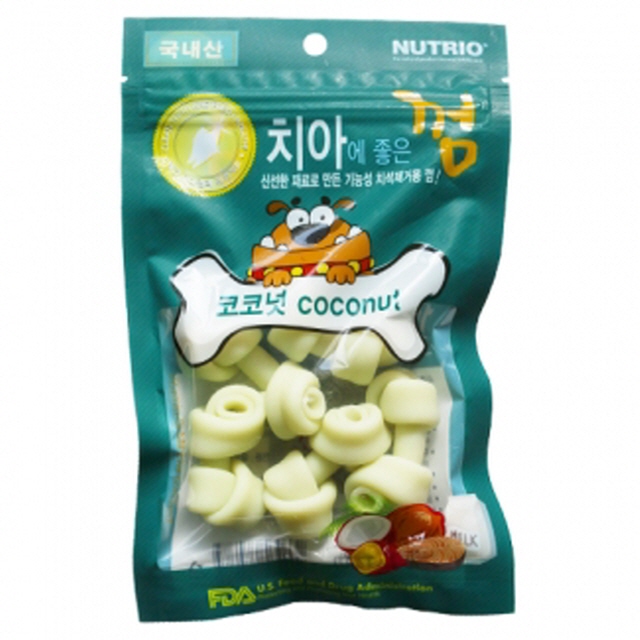 뉴트리오 강아지 애견 간식 치아에좋은껌 코코넛 80g
