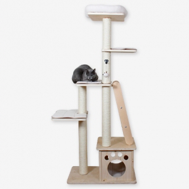 Dfav PMC 고양이 원목캣타워 방석 매트포함 높이172cm