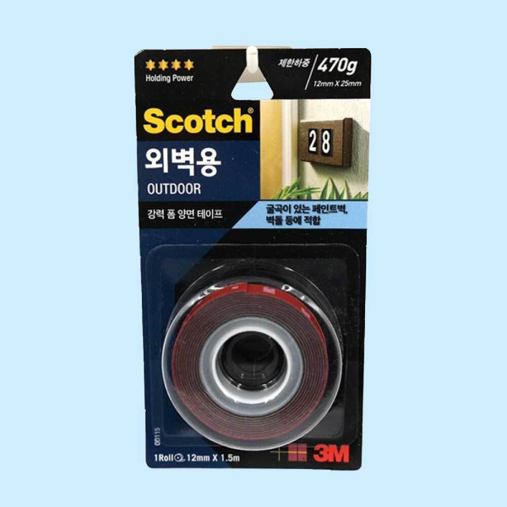 3M 벽에붙이는 벽 양면 테이프 벽돌 페인트 벽면 부착 접착 고정 붙이기 스카치 강력 폼 테입