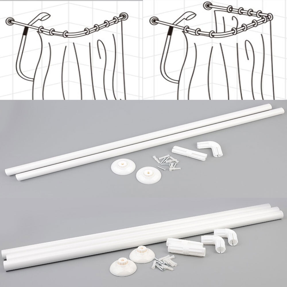 ㄱ자 ㄷ자 코너 샤워 커튼봉 곡선 욕실봉 욕실 물막이 가림막 파티션 화장실 샤워커튼 봉 레일 샤워실 커텐