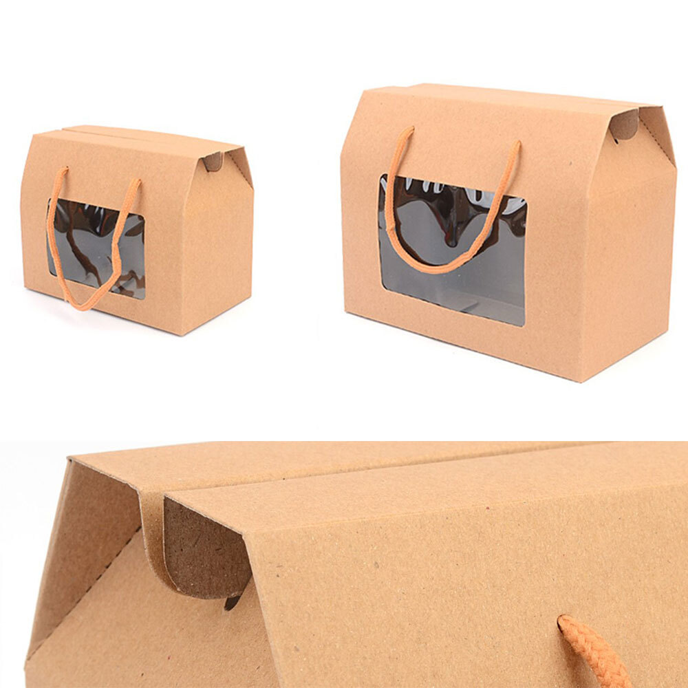 끈 손잡이 창문형 선물 박스 크라프트 선물용 상자 크래프트 투명창 기프트 케이스 포장 박스