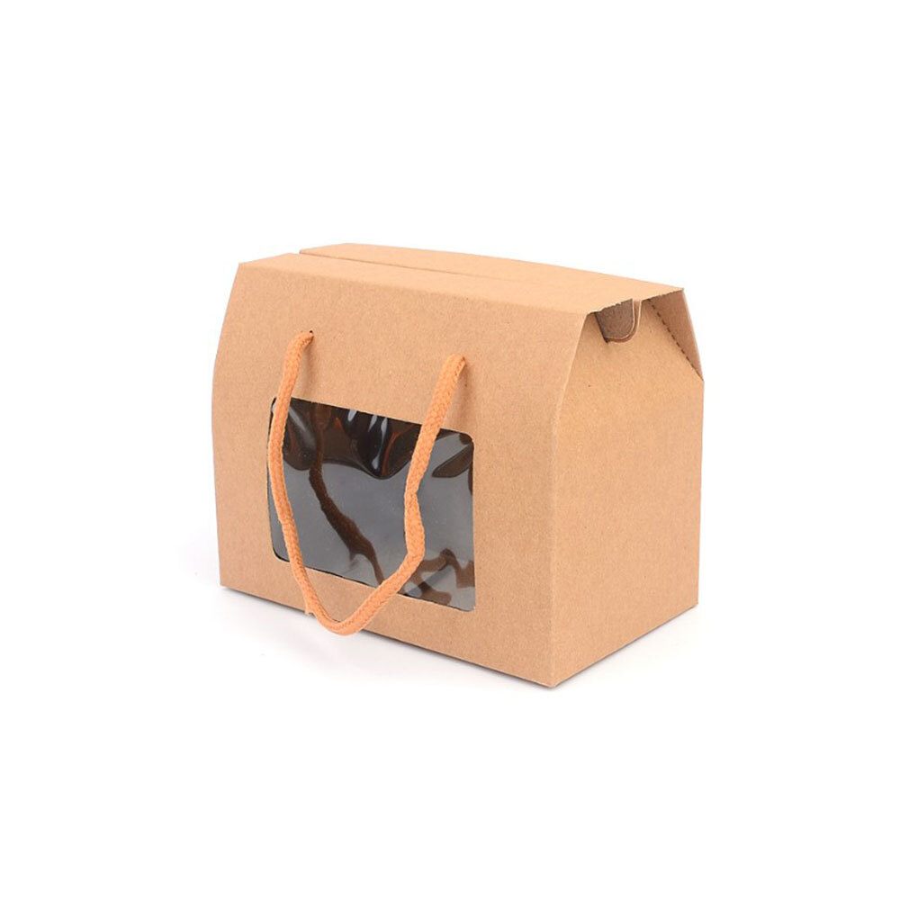 끈 손잡이 창문형 선물 박스 크라프트 선물용 상자 크래프트 투명창 기프트 케이스 포장 박스