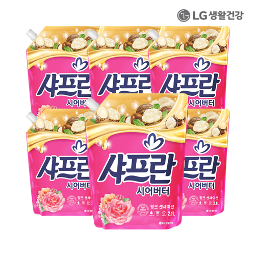 LG생활건강 샤프란 시어버터 핑크센세이션 리필 2.1L X 6개