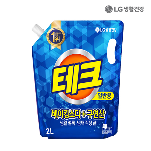 LG생활건강 테크 베이킹소다구연산 액체세제 일반용 리필 2L