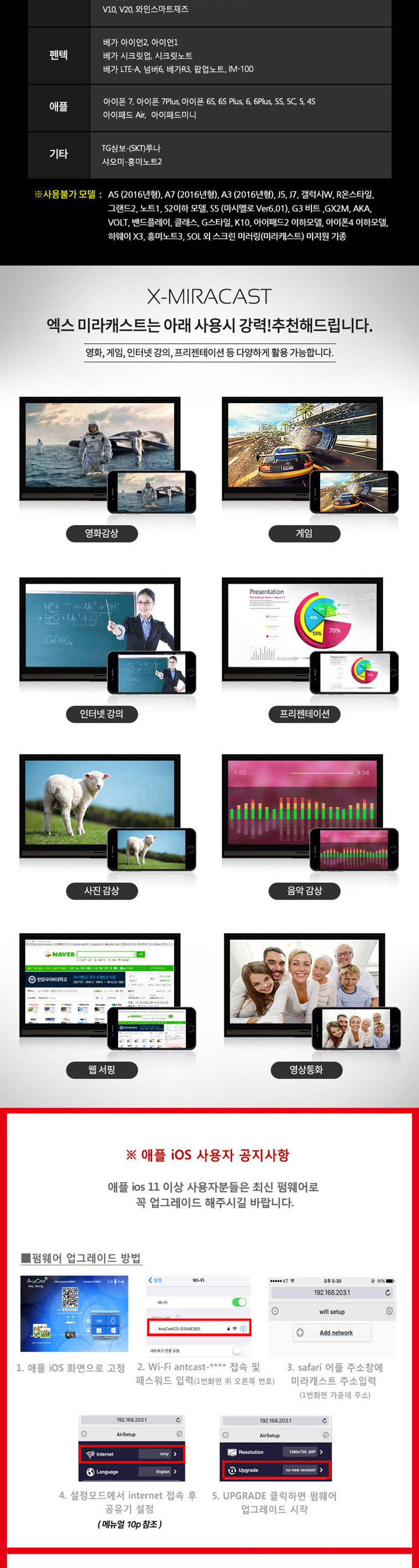 CK1386 iPhone 7+ 6+ 6S + wireless hdmi cell phone 