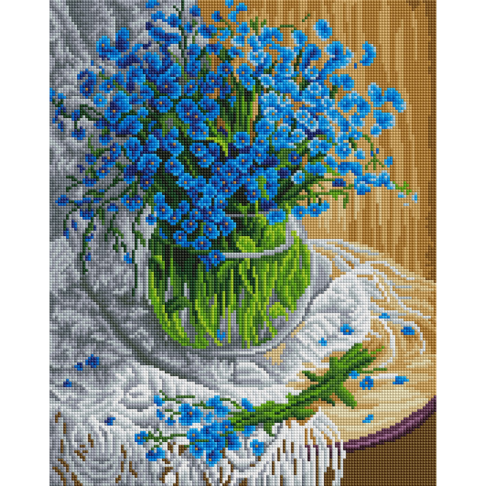아트조이 DIY 보석십자수 (캔버스형) 블루안개꽃 50x40cm