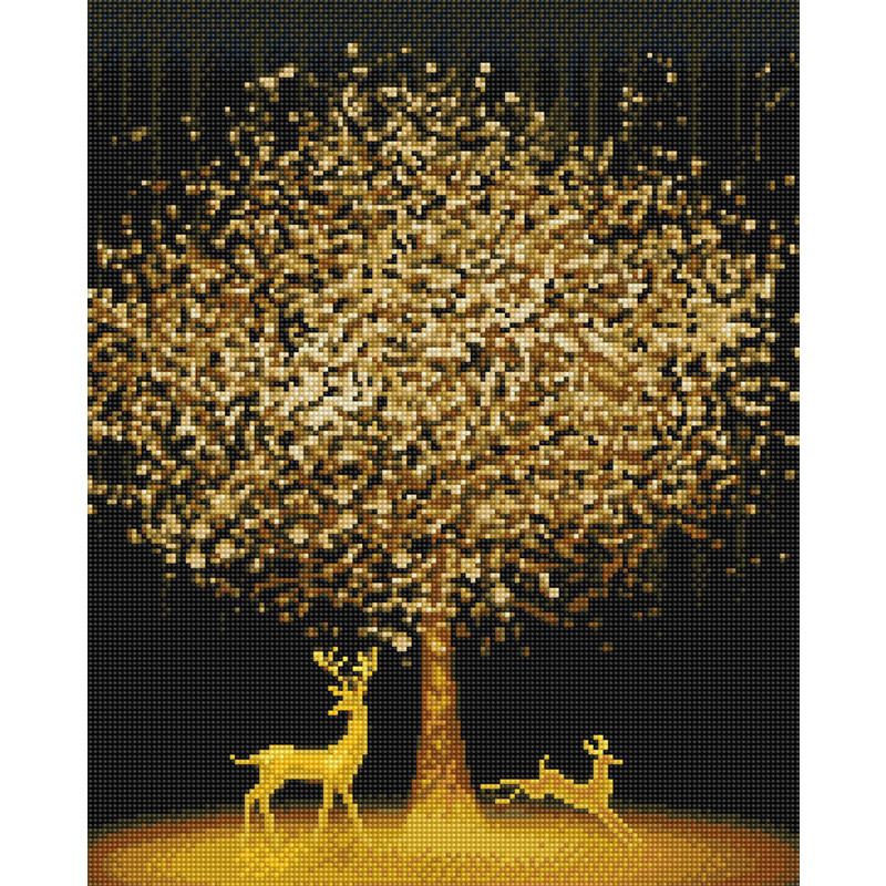 아트조이 DIY 보석십자수 (캔버스형) 황금나무와 꽃사슴 50X40cm