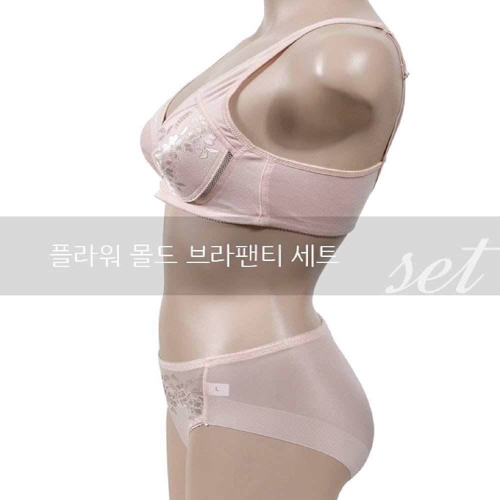 몰드 런닝형 브라팬티세트 3XL(95)/3XL(105) 브라운 속옷세트 여성속옷셋트