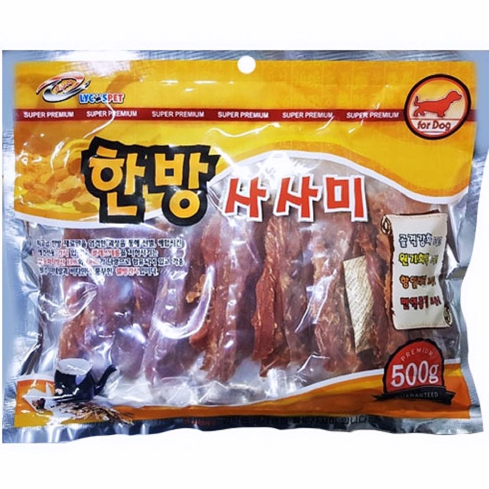 한방 사사미 500g 강아지육포 애견간식