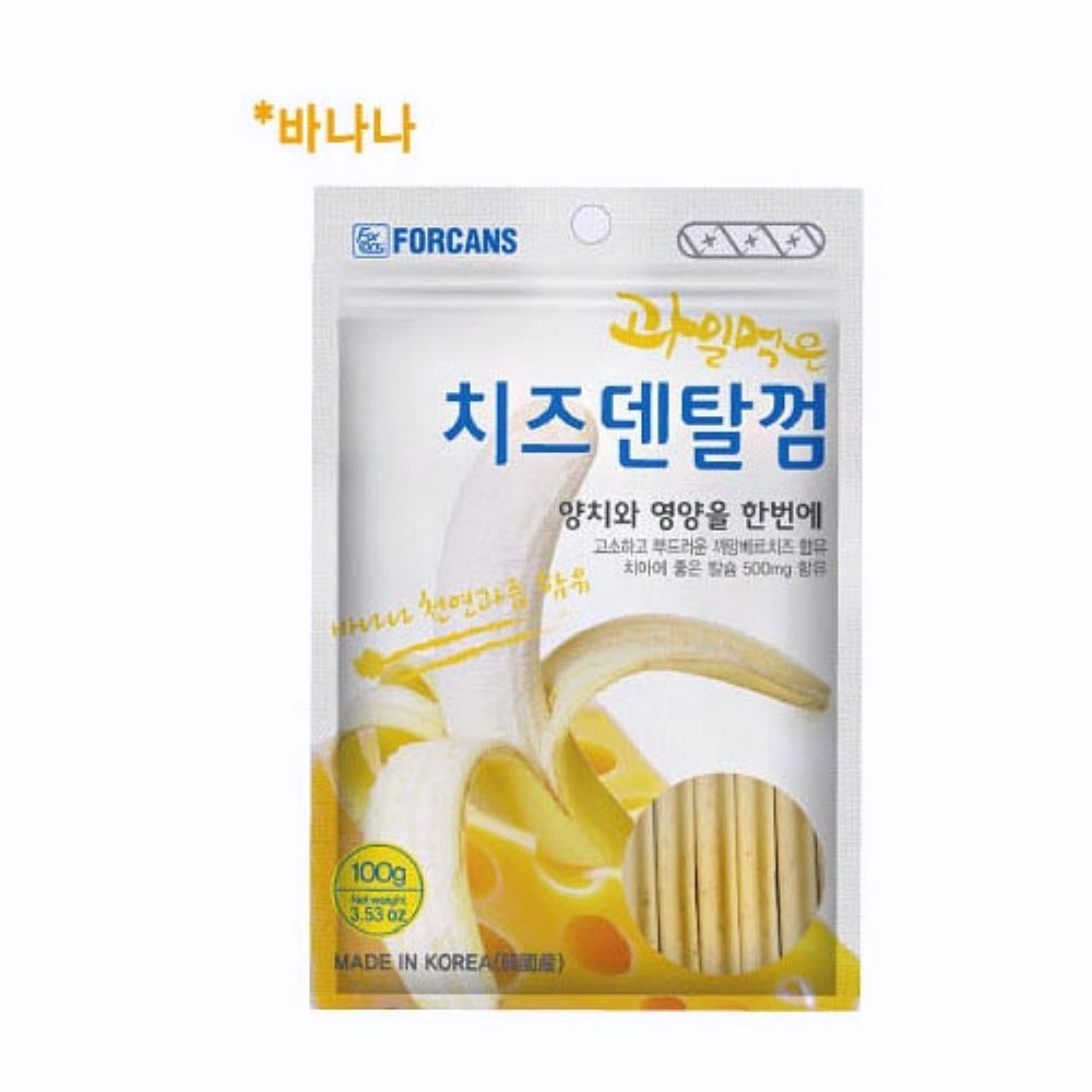 치즈덴탈껌 100g 바나나 강아지개껌 애견개껌