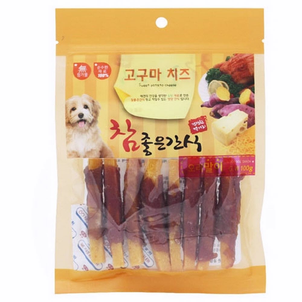 100g 고구마 치즈 오리말이 강아지영양간식 반려동물간식