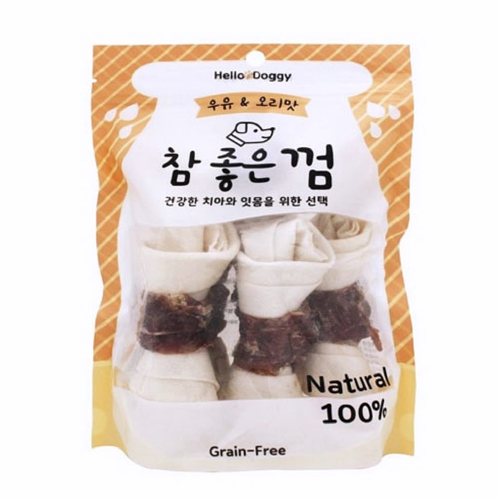 좋은 껌 우유 오리맛 6p 애견간식껌 애견껌