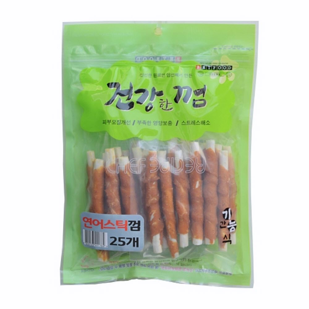 25p 연어스틱껌 강아지치석개껌 반려견개껌