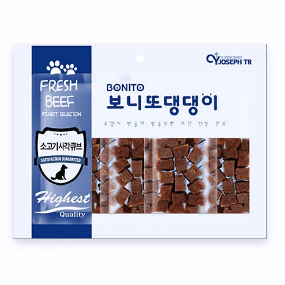 300g 소고기 사각큐브 강아지맛있는사료 진도견사료