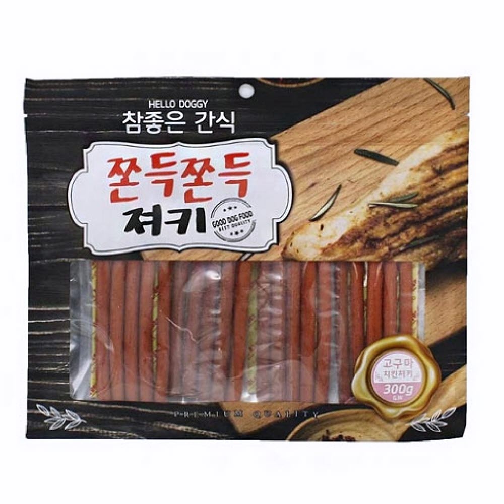 쫀득쫀득 300g 고구마 치킨져키 애완견먹이 애완견간식