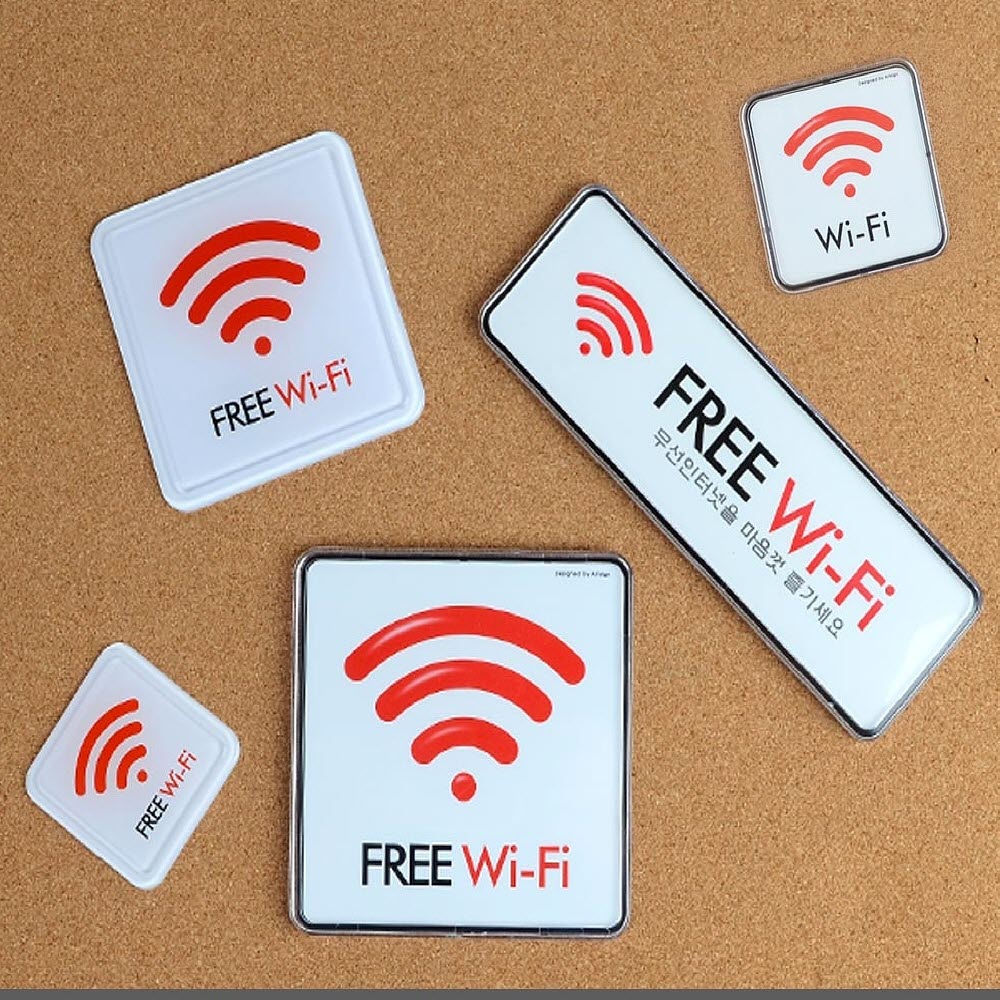 Wi-Fi 와이파이 표지판 60x60mm 와이파이사인 와이파이팻말