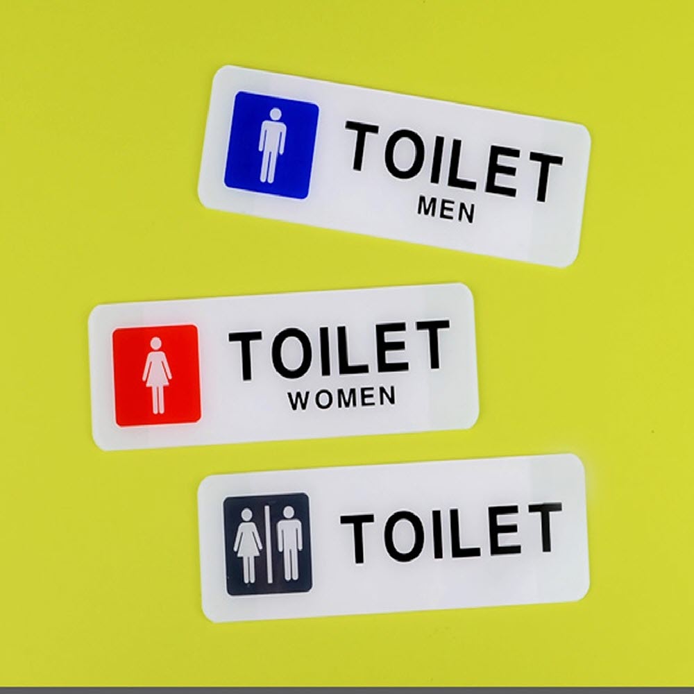 가로형 심플 TOILET 아크릴표지판 남자(MEN) 안내표찰 표시판