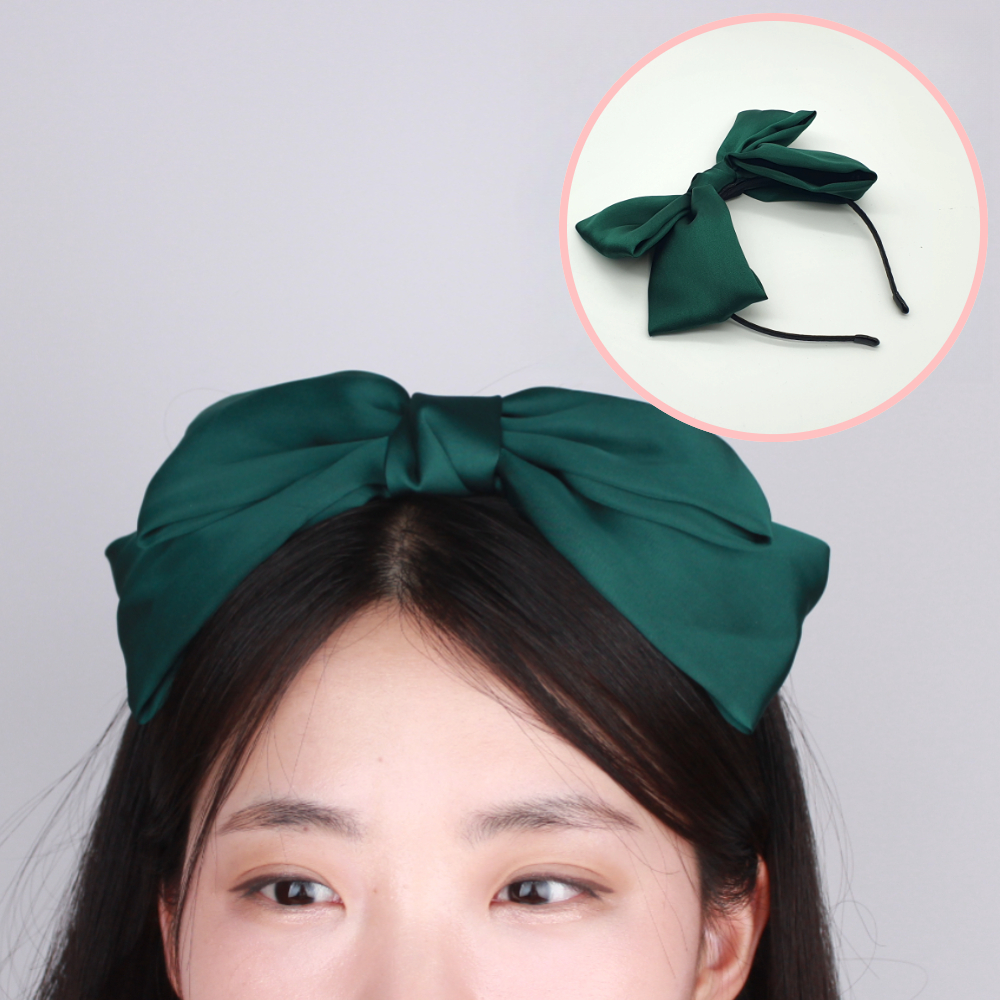 올림머리 유연한머리띠 고무줄머리끈 헤드핀 헤어밴드플라워 머리액세서리 세안머리띠 데일리헤어띠 화살표헤어밴드 아동악세서리 웨이브헤어액세서리 왕리본 헤어 스타일링 다크그린 머리띠