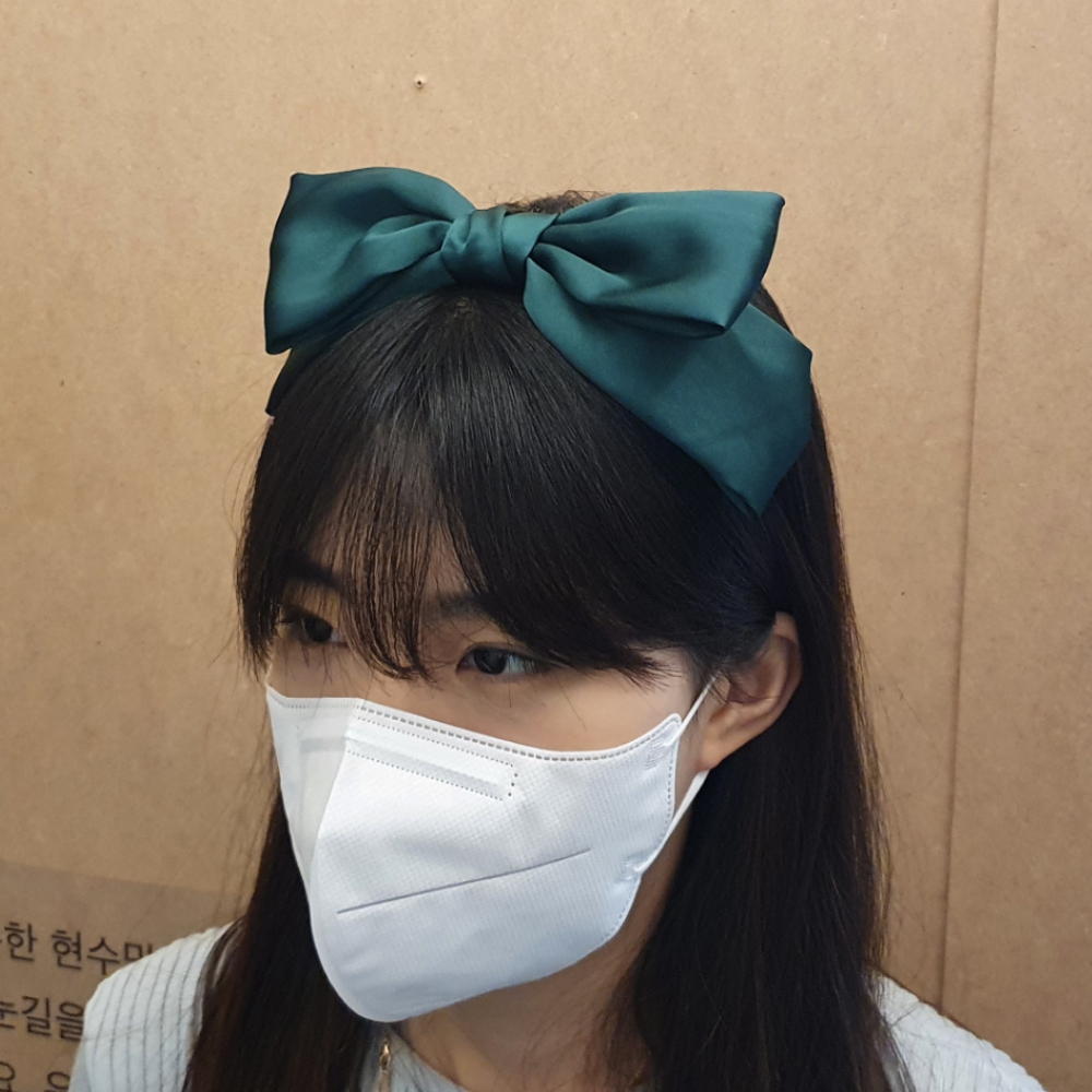 올림머리 유연한머리띠 고무줄머리끈 헤드핀 헤어밴드플라워 머리액세서리 세안머리띠 데일리헤어띠 화살표헤어밴드 아동악세서리 웨이브헤어액세서리 왕리본 헤어 스타일링 다크그린 머리띠