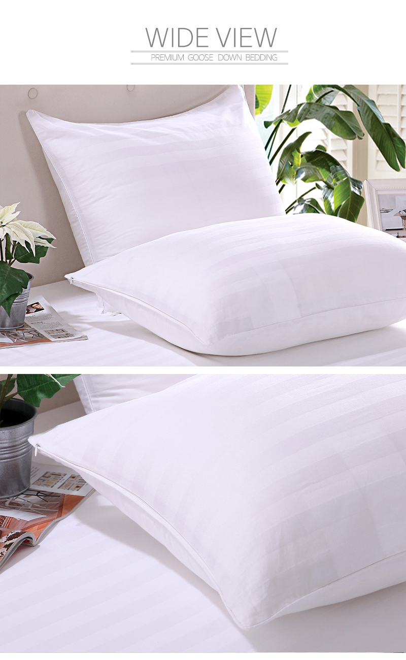2Pack ClassicFabric Striped Cover Downproof down feather bed Pillow