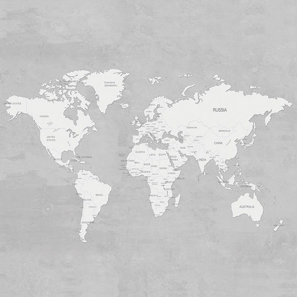 [27 영문맵-그레이] 세계지도벽지