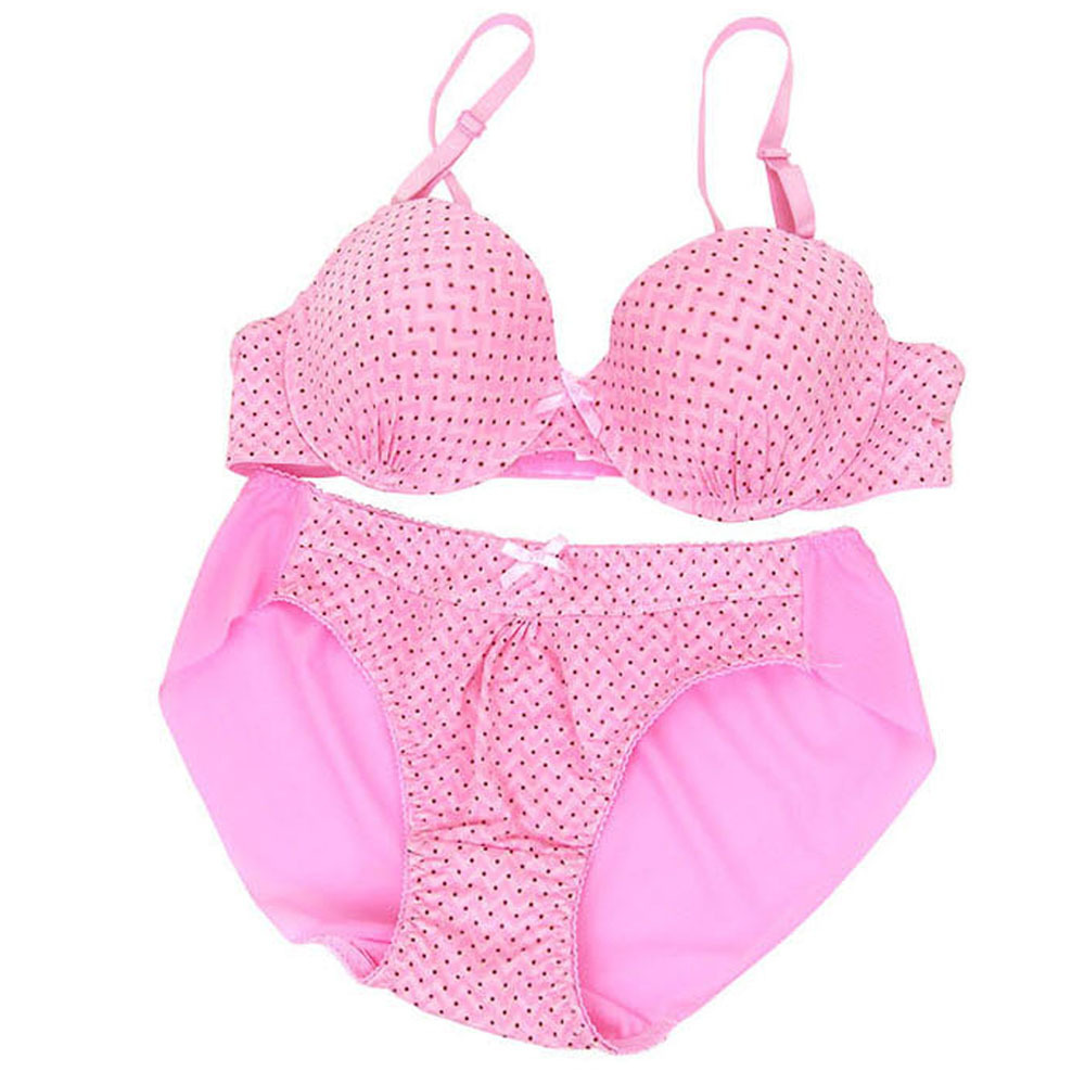 MI 102  핑크 도트몰드 브라팬티 세트 바닥이미지입니다