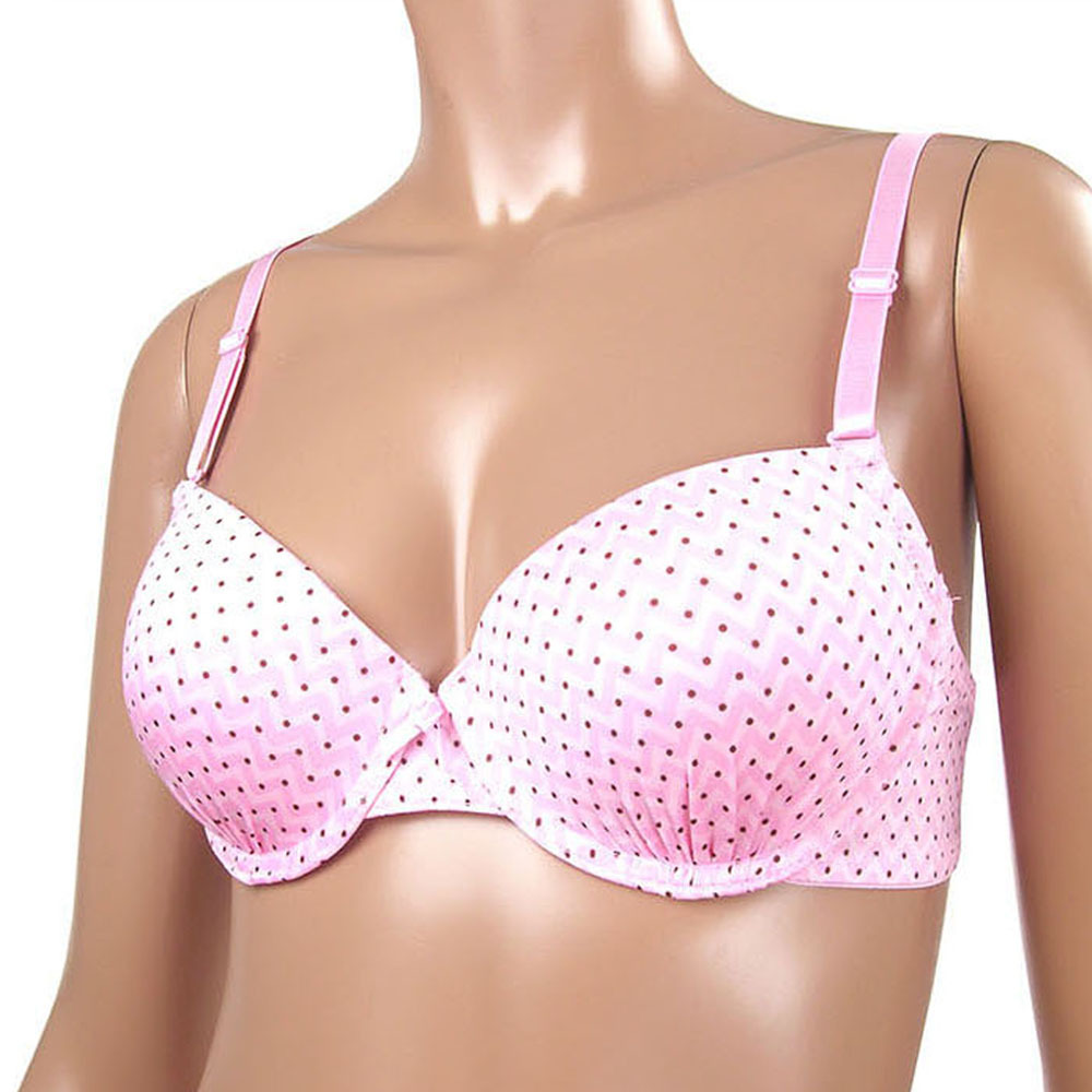 MI 102  핑크 도트몰드 브라팬티 세트 브라 앞면 마네킹 이미지입니다