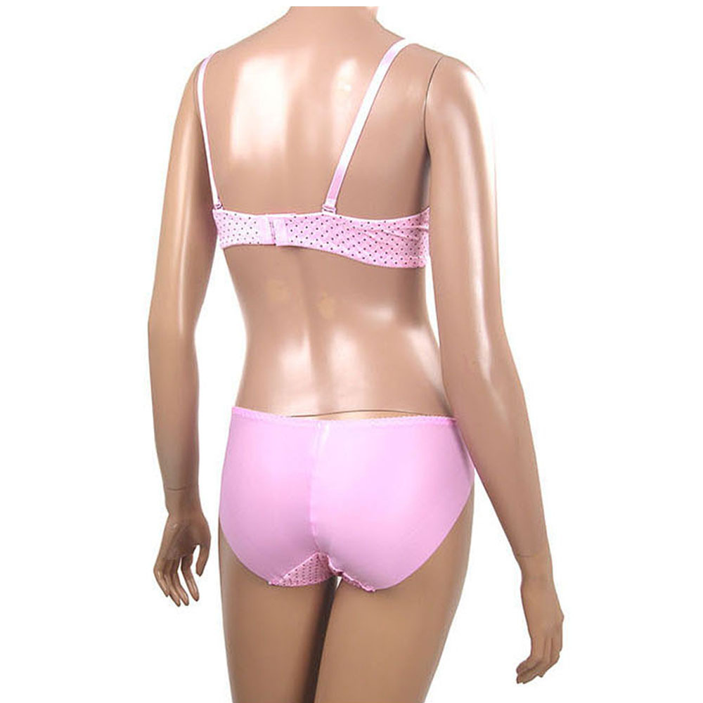 MI 102  핑크 도트몰드 브라팬티 세트 뒷면 마네킹 이미지입니다