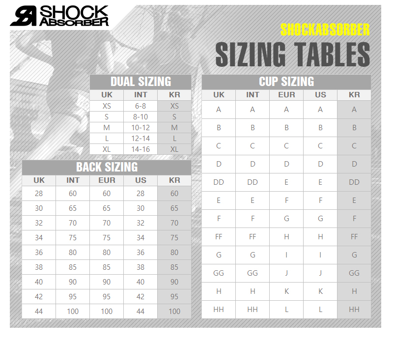 쇼크업소버 스포츠브라 사이즈
