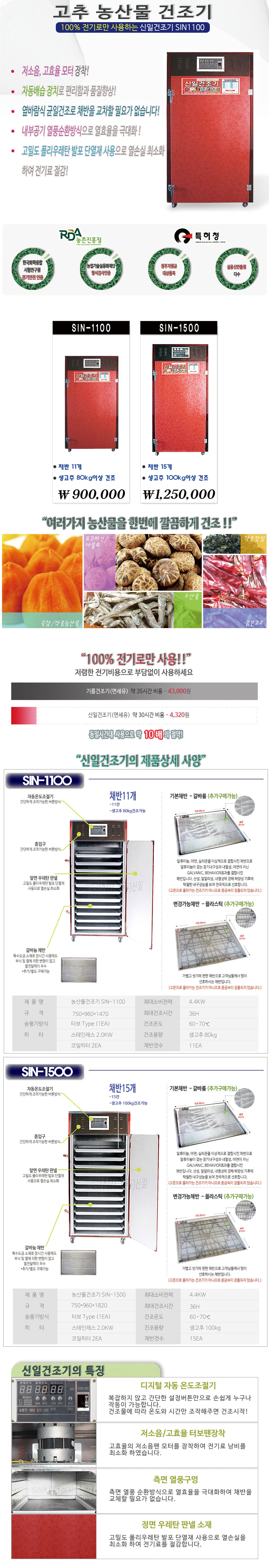 무료배송/전국/고추건조기/신일종합건조기/Sin-1100 - 인터파크