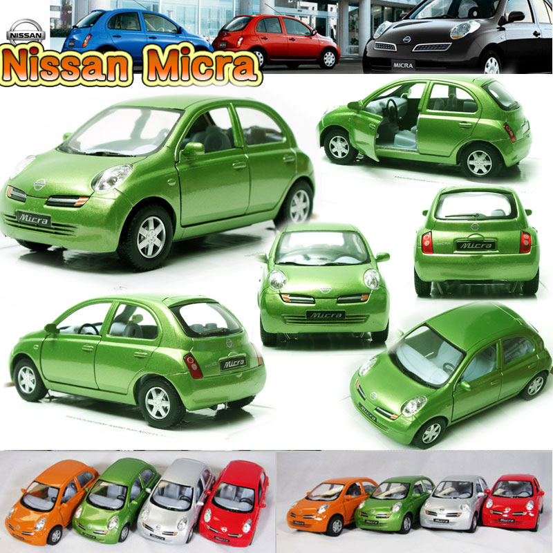 Nissan Micra 128 , 5" LimeGreen DieCast Mini Cars Toys Kinsmart KT5301