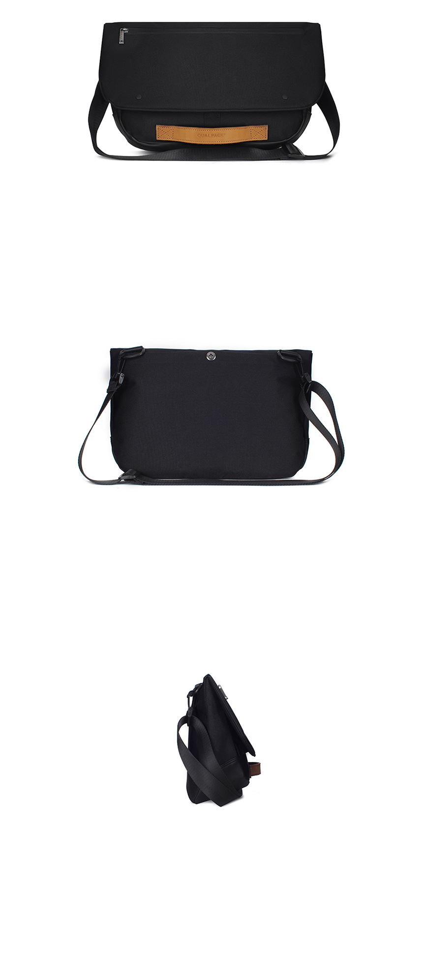 퀄팩(QUALPACK) 퀄팩 메신저백 QC3004 BLACK