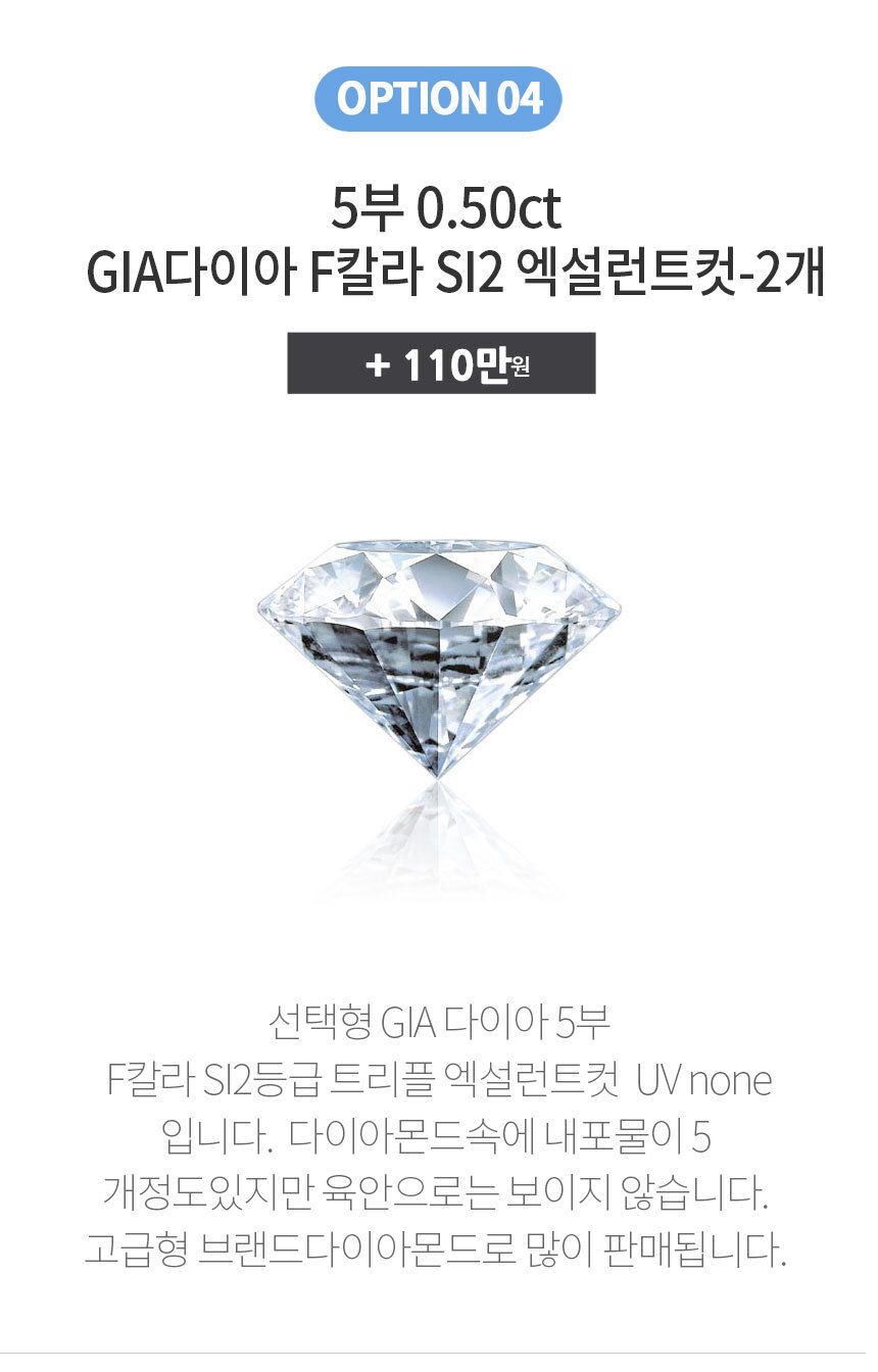 GIA 5부 다이아몬드 F SI2 엑설런트컷