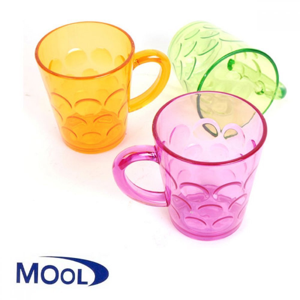 Oce 버블 디자인 플라스틱 손잡이 컵 소형 아이스 물컵 plastic cup 물방울 무늬