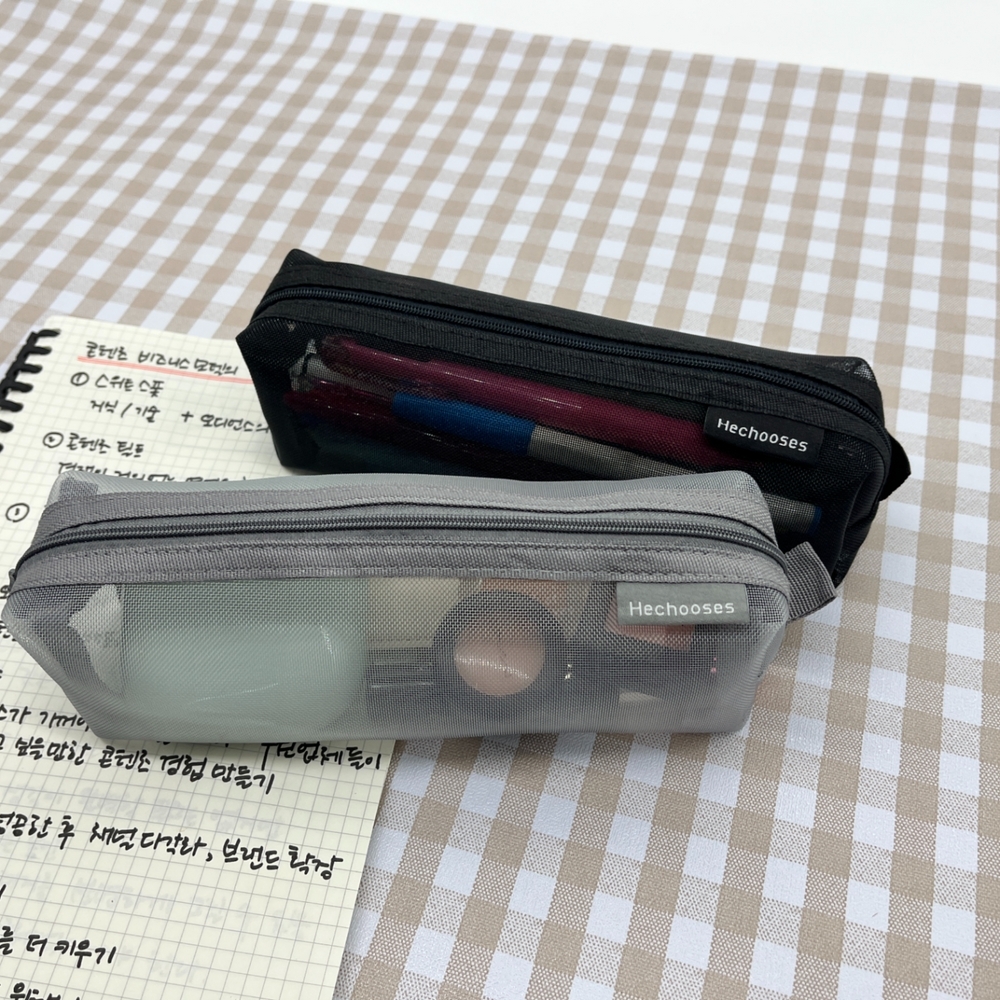 링클숄더백 투명필통 망사클러치 블랙필통 망사가방 원형파우치 망사포켓 투명파우치 망사파우치 클리어파우치블랙 메쉬파우치 망사수납함 클리어파우치 투명 원형 그레이 망사필통