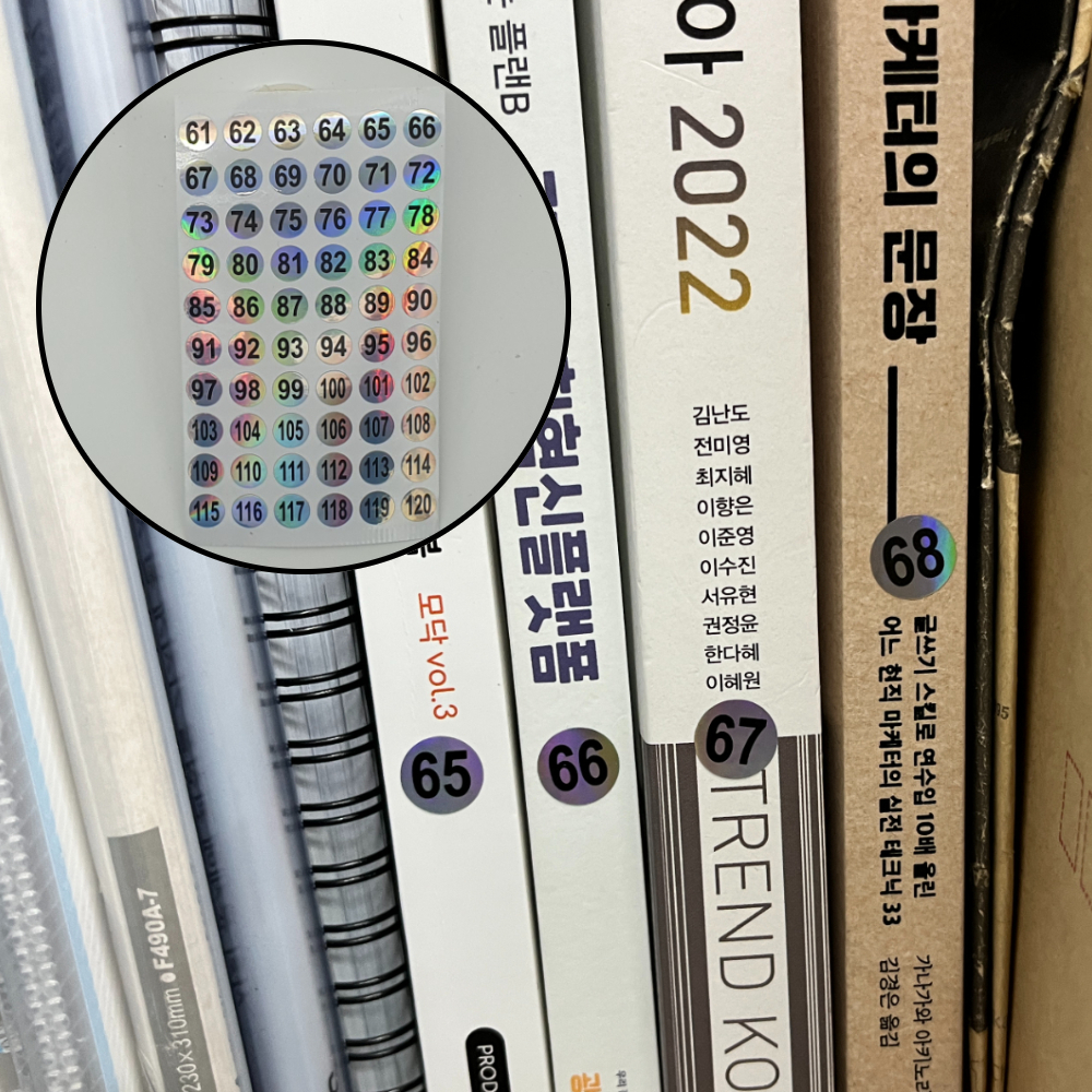 번호넘버링스티커 원형스티커 홀로그램번호스티커 홀로그램원형스티커 홀로그램스티커 홀로그램 번호 61-120 원형 넘버링스티커