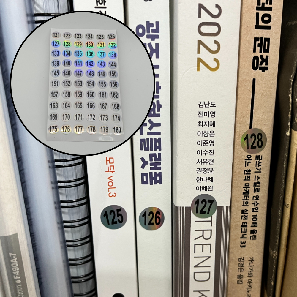 안전사고방지 자동차장식용데칼 분류용품 흡연금지 가죽수리 페이퍼북마크 품질라벨 수강생활용품 금연요령 운전자용품 매장광고 넘버링스티커 번호 원형 121-180 홀로그램 스티커