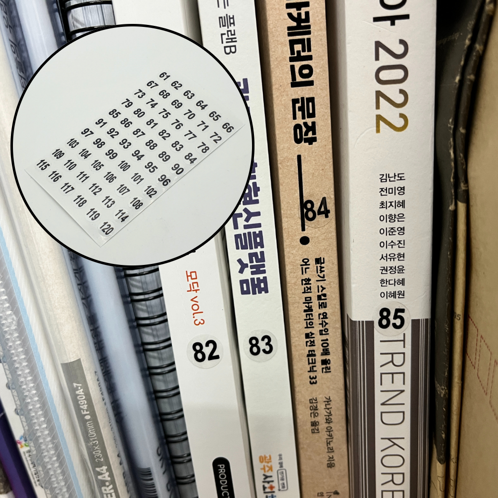 숫자데칼 메모용인덱스 벽면장식아트 메모지부착 흡연금지 모양그림세트 인덱스북마크 투명라벨 마스킹테이프 붙이는색종이 다목적라벨 원형 61-120 투명 번호 넘버링스티커 스티커