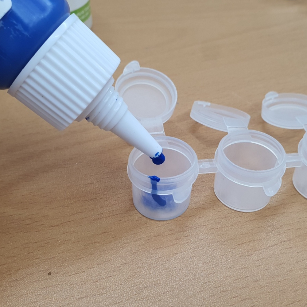 색칠 아트소 고체 포터리 수채 가죽 소분 색소통 작은 아트 아티스트 6구 5ml 소분통 미니 물감