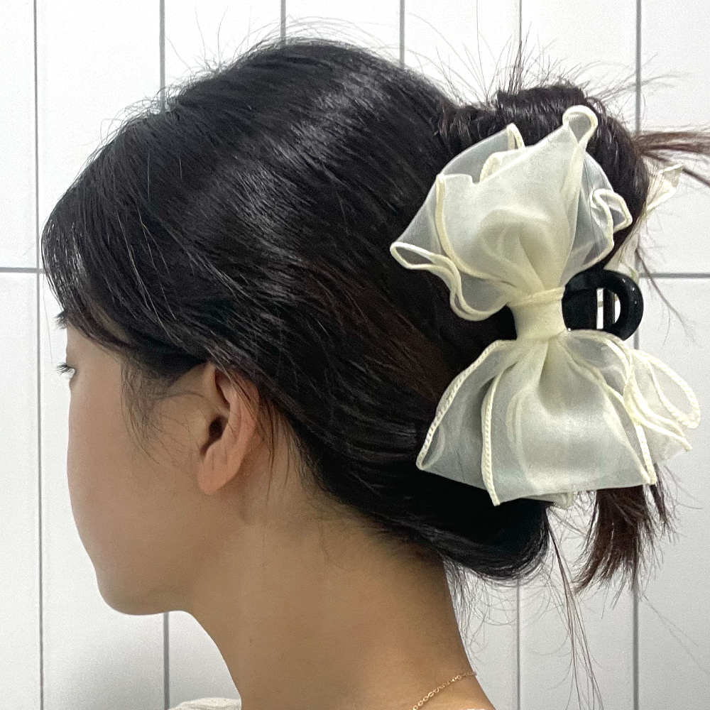 작은꽃모양핀 왕리본헤어악세사리 헤어액세서리 헤어핀 화이트헤어핀 소형플라워핀 머리핀 소형헤어클램 쉬폰헤어악세사리 꽃모양헤어핀 헤어악세사리 작은헤어클립 왕리본 화이트 쉬폰 헤어집게핀