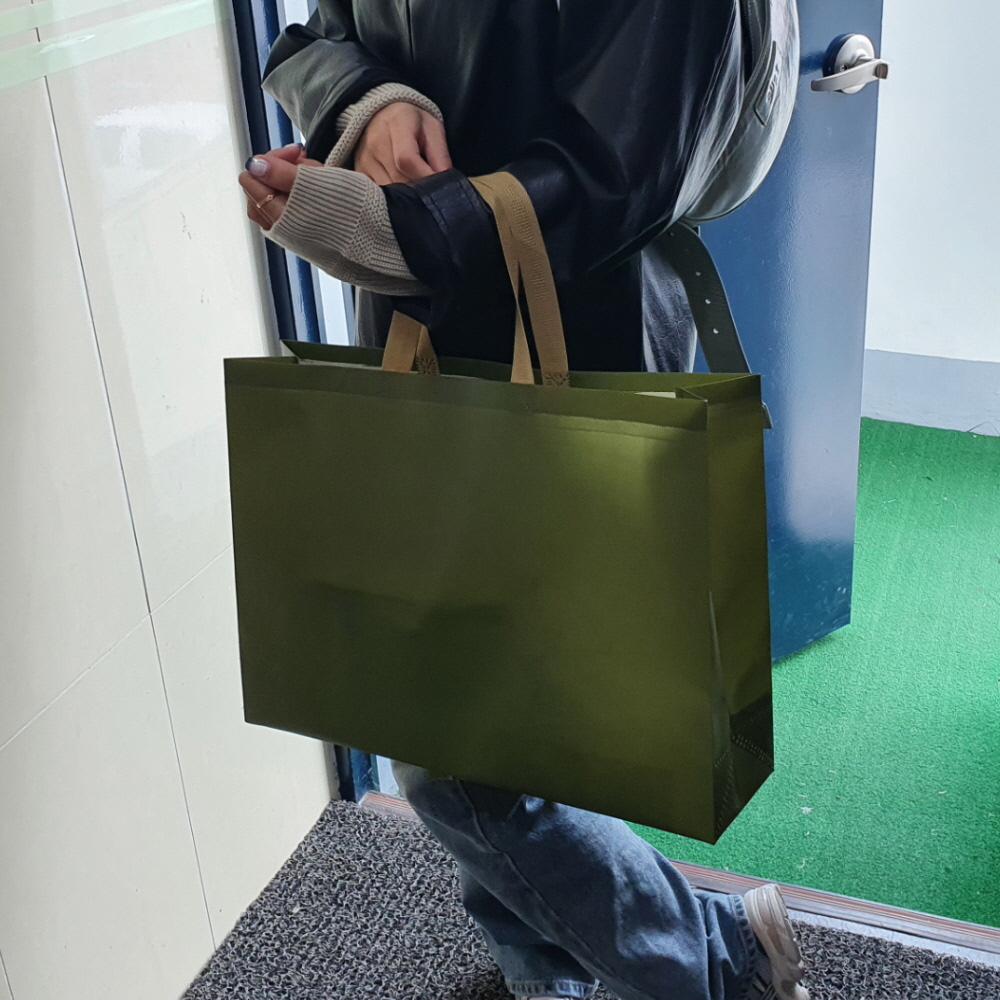 어린이유치원쇼핑백 도매종이상품 비닐봉지 애니멀종이백 미니블랙종이밴드 선물세트용백 크라프트쇼핑백 대가방 다채로운쇼핑백 경품봉투 가방 가로쇼핑백 부직포 대 고급형 카키 쇼핑백