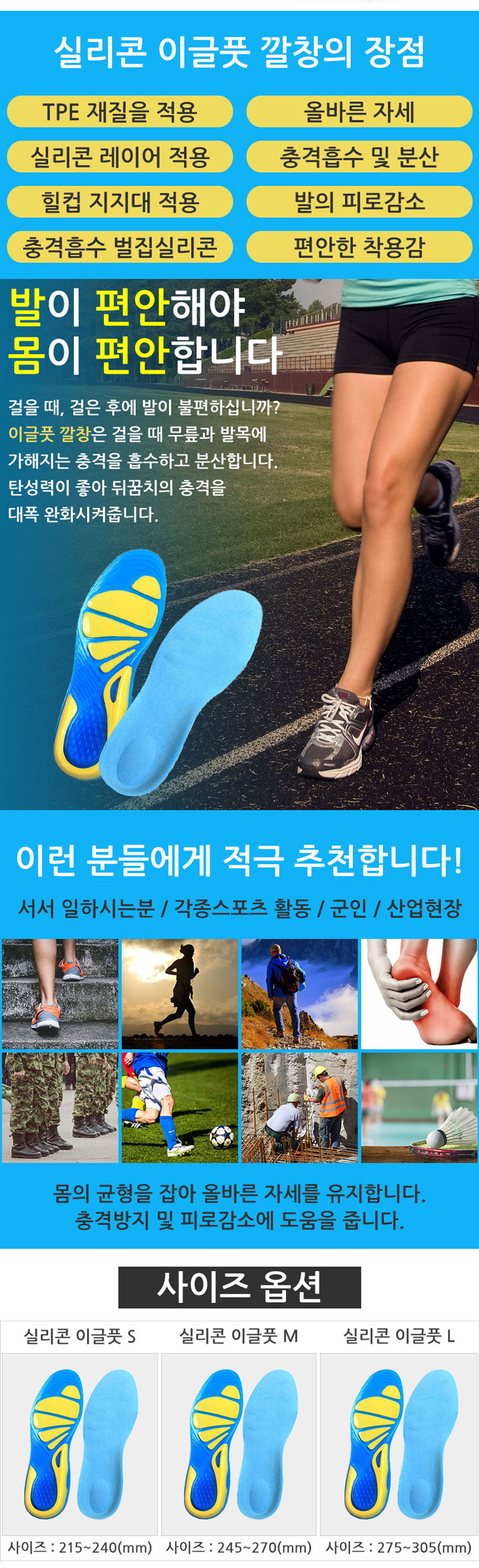 Silicone foot pads insole