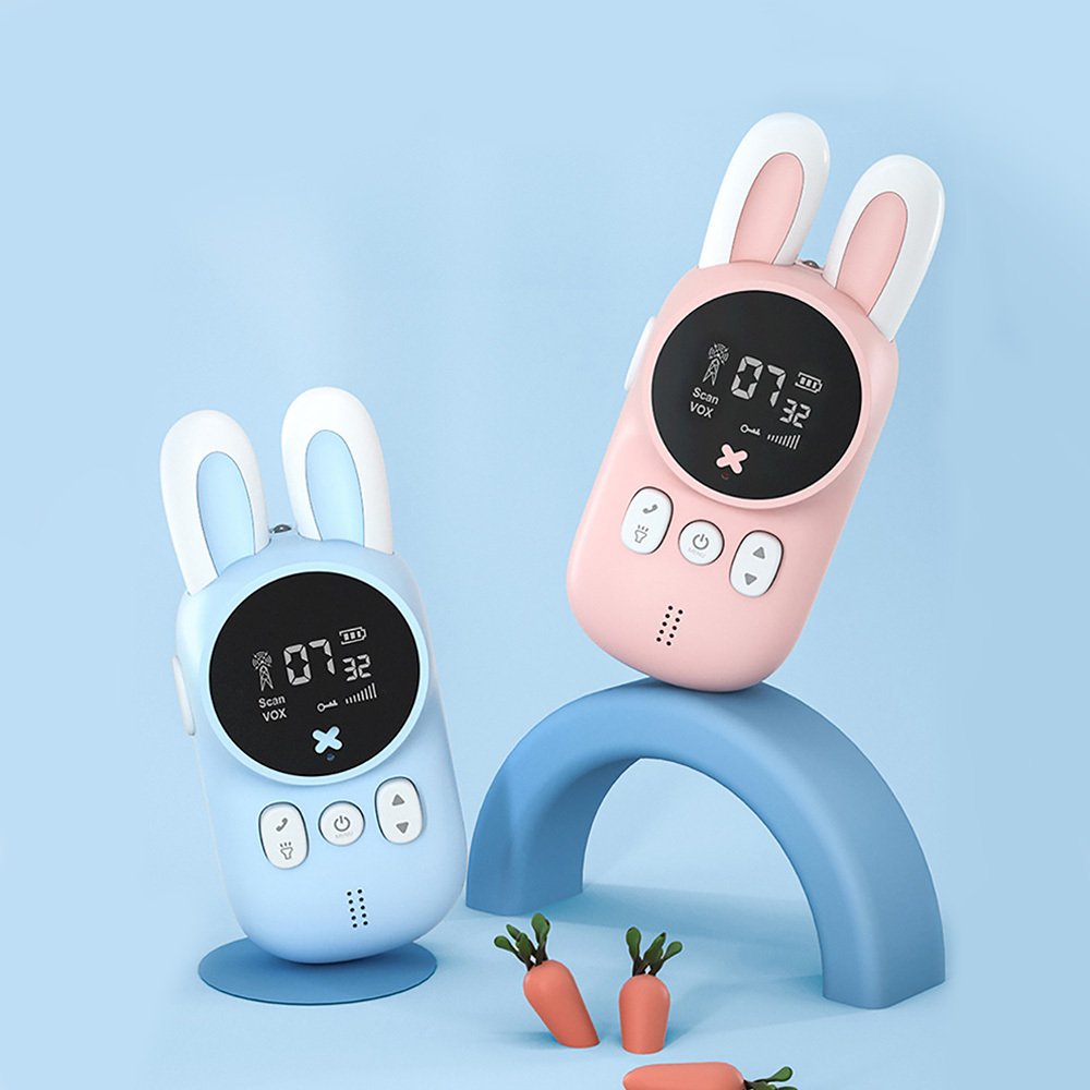 [해외직구] KOOOL 미니 토끼 아동용 무전기 세트 블루+핑크