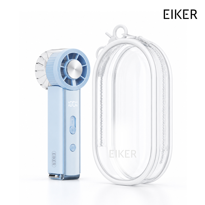 EIKER 초소형 터보 쿨링팬 손선풍기 강풍 휴대용 핸디팬 3000mAh 파우치 세트