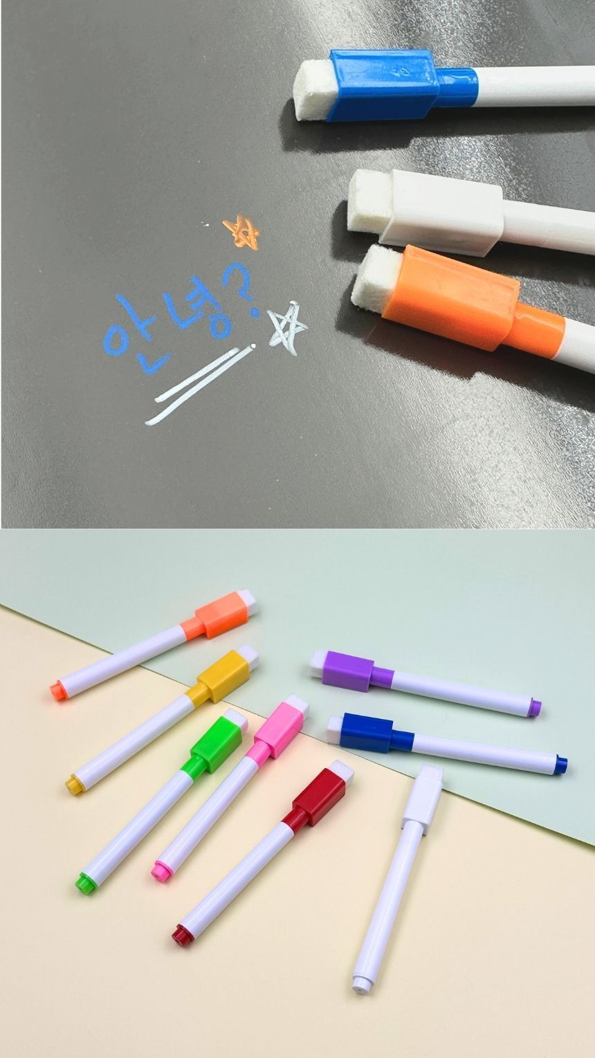 화이트보드용 마카펜 색상별 필기 예시