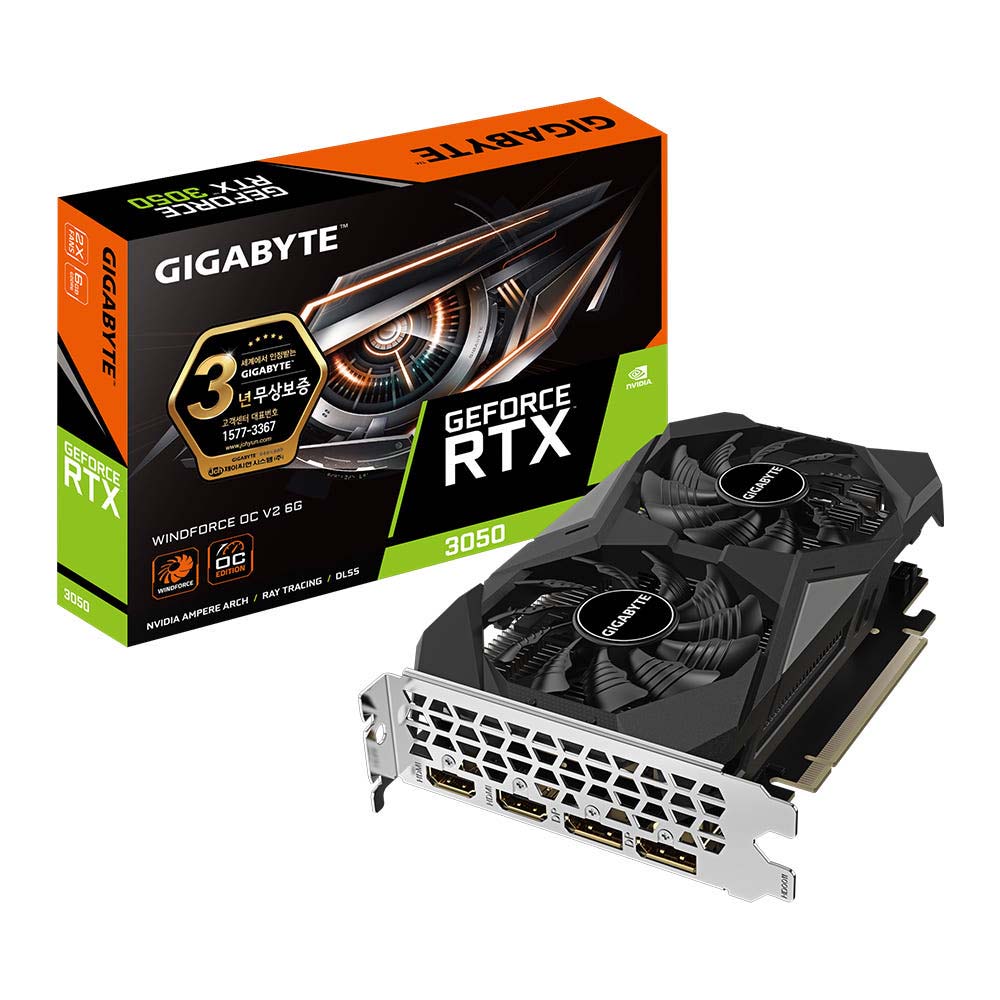 GIGABYTE 지포스 RTX 3050 WINDFORCE OC V2 D6 6GB