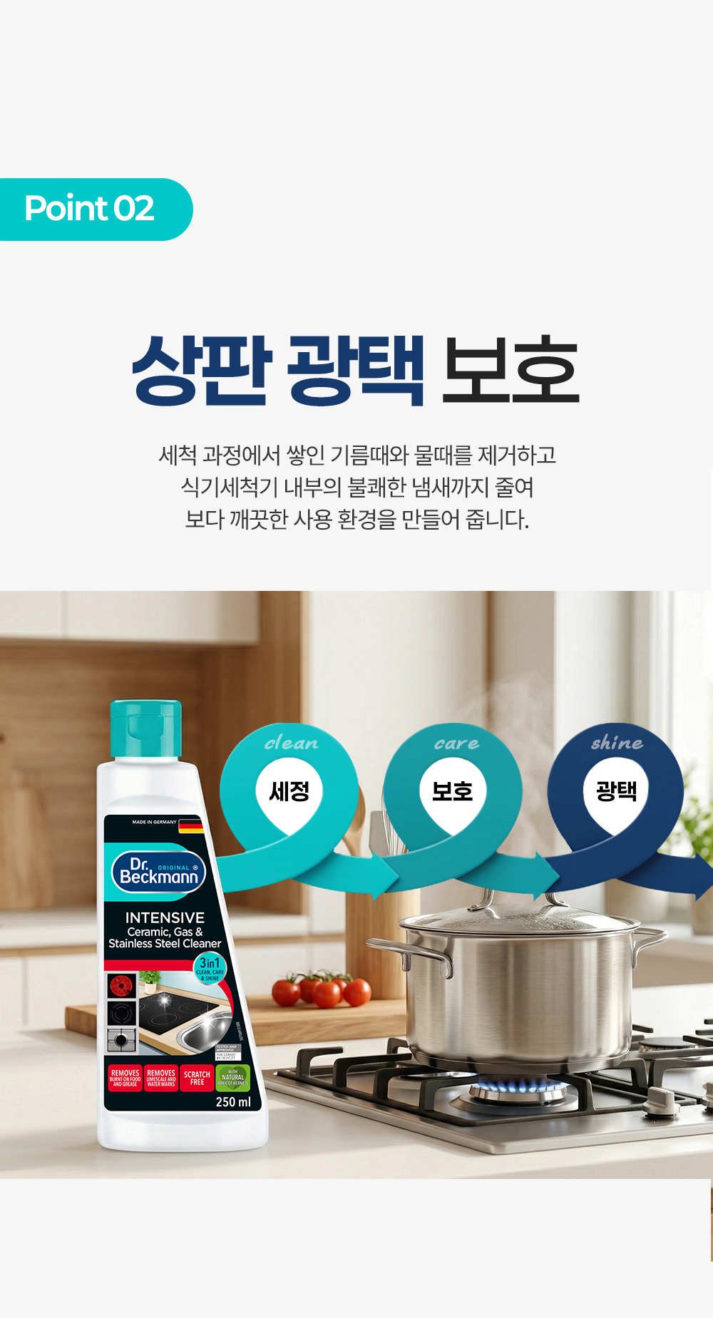 [독일 닥터베크만]인덕션 클리너 젤 250ml/인덕션 전기렌지 찌든때  상세 이미지 6